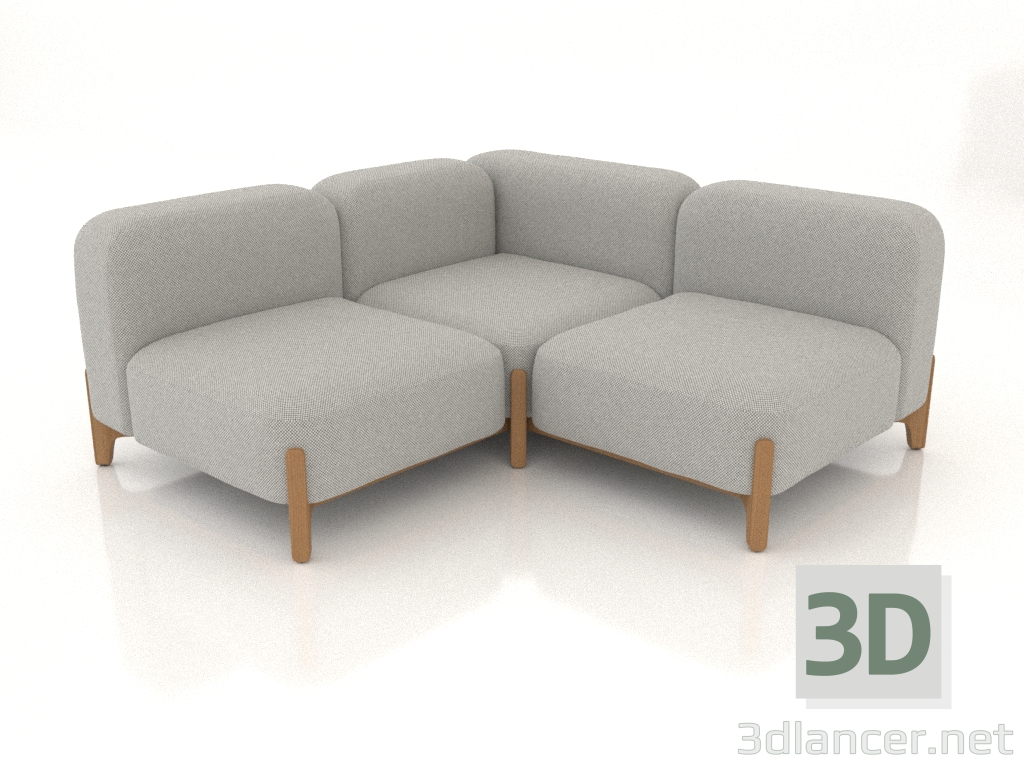 modèle 3D Canapé modulable (composition 21) - preview