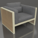 modello 3D Poltrona lounge con schienale alto (Oro) - anteprima