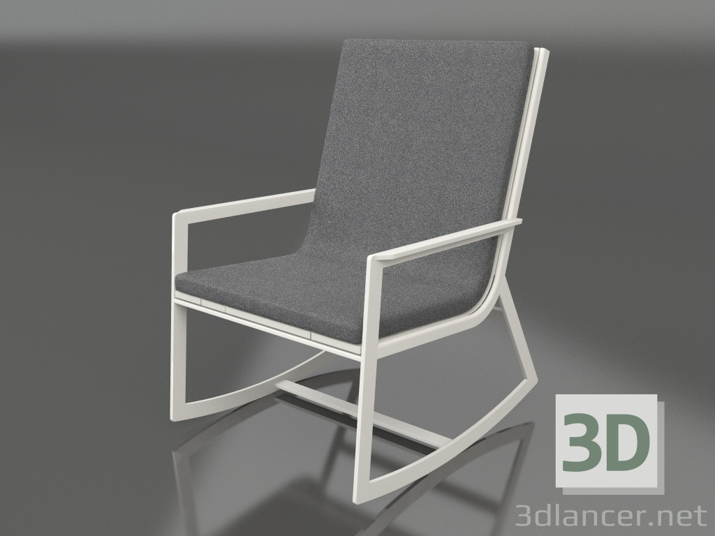 modello 3D Sedia a dondolo (Grigio agata) - anteprima