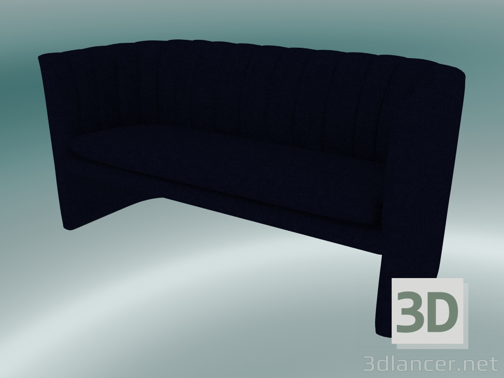 3d model Sofá doble mocasín (SC25, H 75cm, 150x65cm, Velvet 9 Midnight) - vista previa