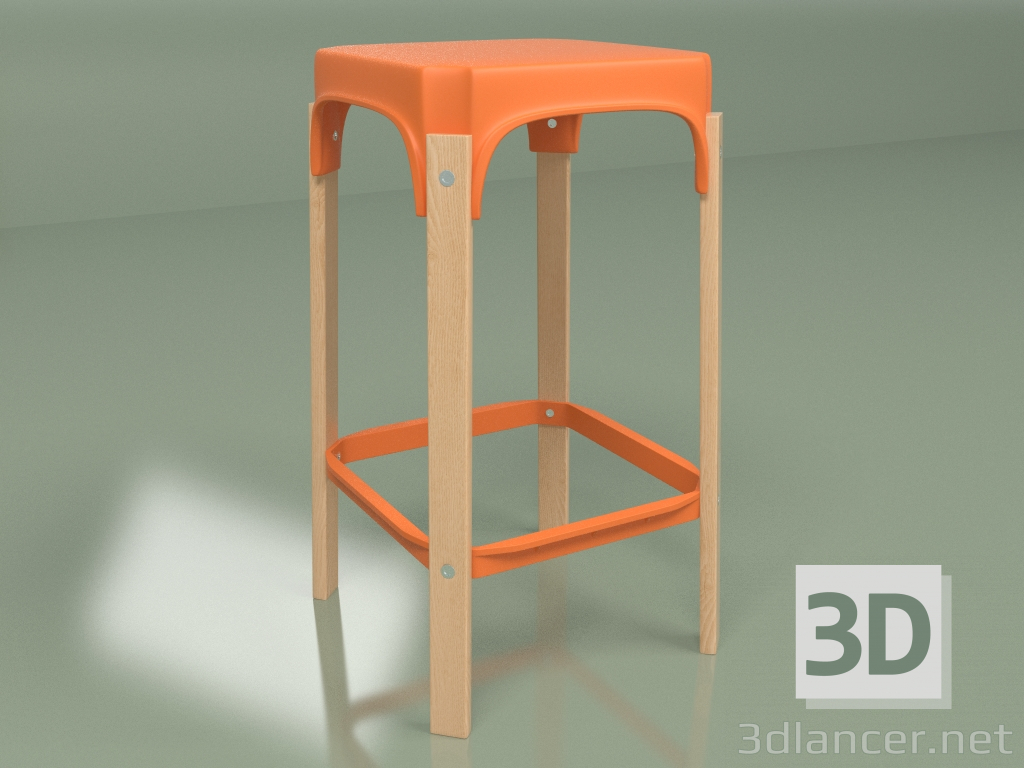 Modelo 3d Banco bar Steelwood - preview