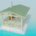 3d model Un summerhouse con barbacoa - vista previa