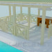 3d model Un summerhouse con barbacoa - vista previa