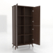 3D modeli Dolap 5 1000x450x2000 mm (açık, koyu ceviz) - önizleme