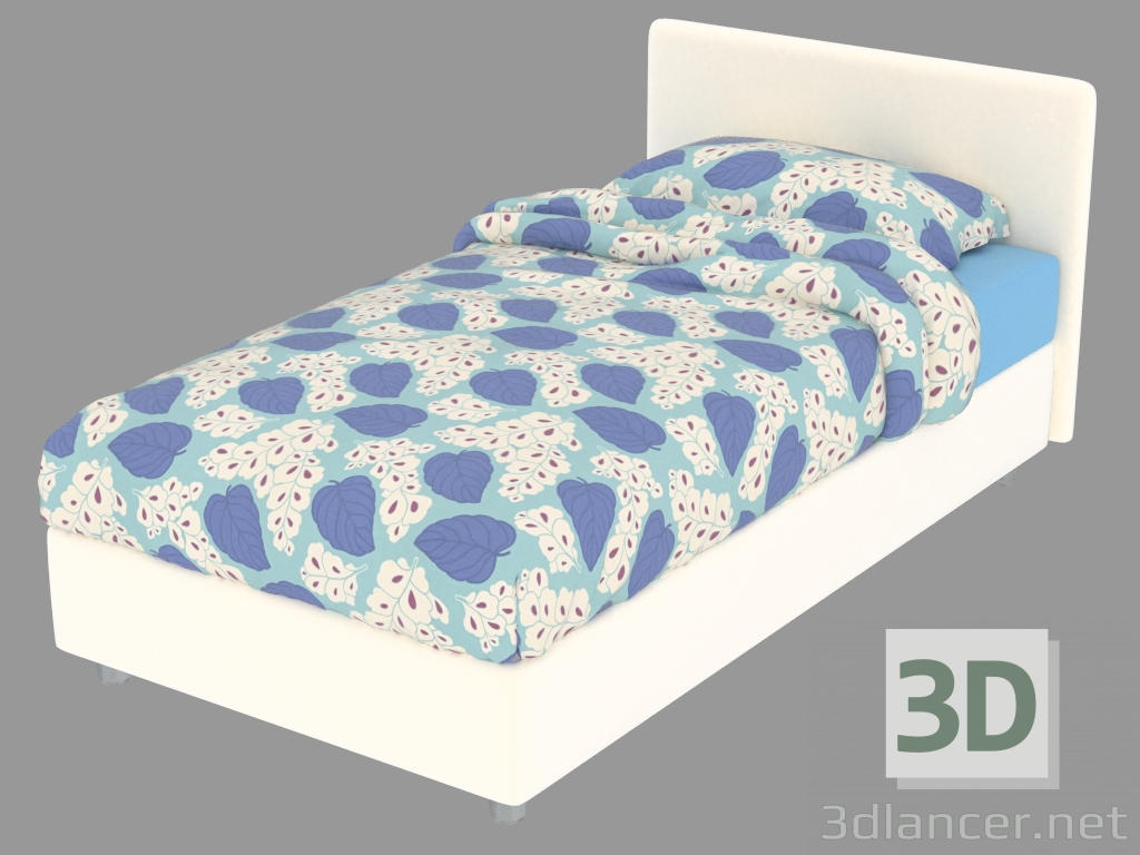 3D Modell Einzelbett mit Stauraum Notturno - Vorschau