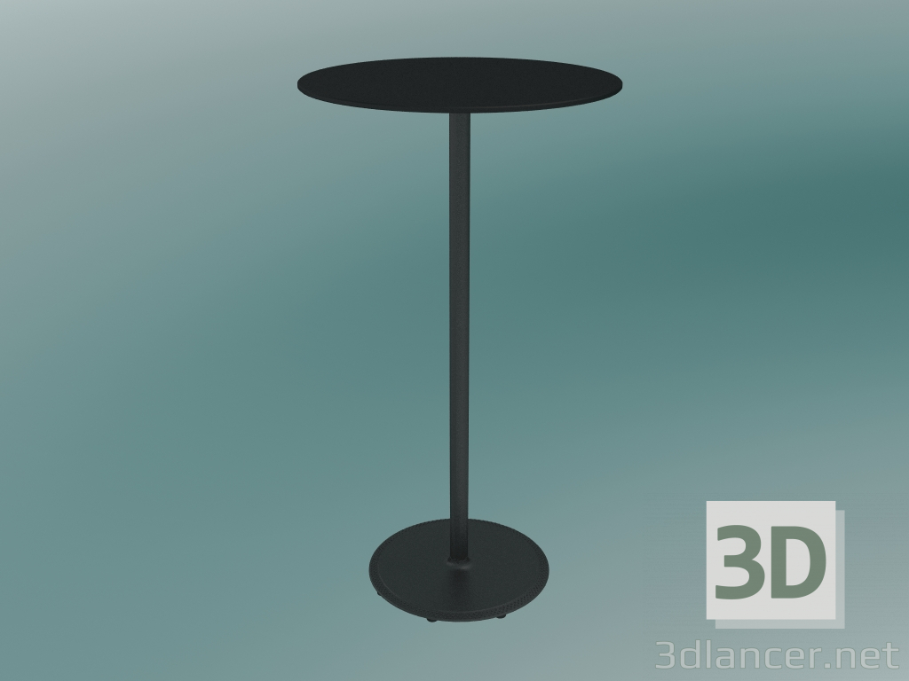 Modelo 3d Mesa BON (9380-71 (⌀ 60cm), A 109cm, HPL preto, ferro fundido preto) - preview