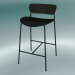 modèle 3D Tabouret de bar Pavilion (AV8, H 85cm, 48х50cm, Noyer, Cuir - Soie Noire) - preview