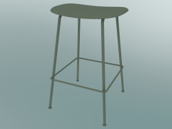 Bar stool with Fiber tube base (H 65 cm, Dusty Green)