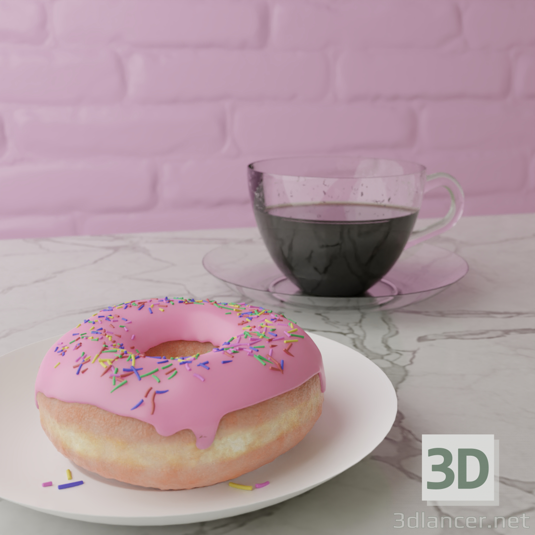 Donut 3D modelo Compro - render