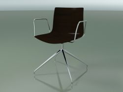 Chair 0377 (swivel, with armrests, without upholstery, LU1, wenge)