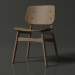 Silla de madera 3D modelo Compro - render