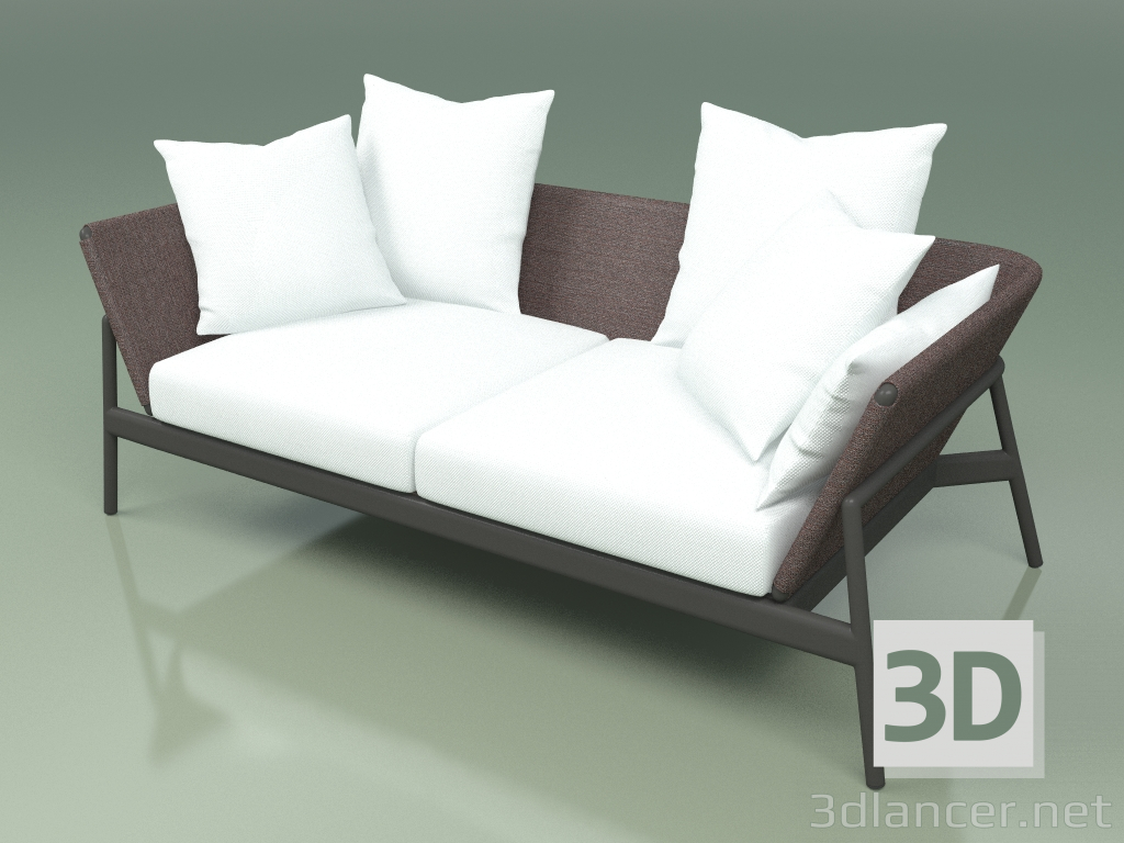 3D Modell Sofa 002 (Metal Smoke, Batyline Brown) - Vorschau