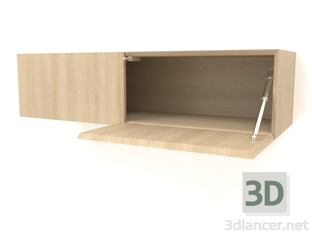 modello 3D Mensola pensile ST 06 (porta aperta) (2 ante, 1000x315x250, legno bianco) - anteprima