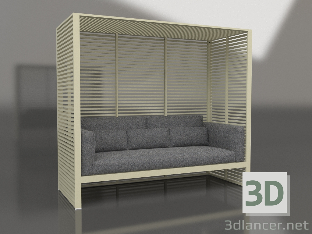 3d model Sofá Al Fresco con estructura de aluminio y respaldo alto (Oro) - vista previa