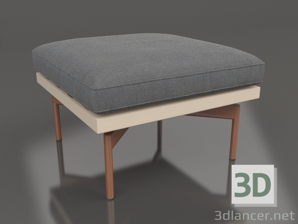 3D Modell Pouf für einen Clubsessel (Sand) - Vorschau