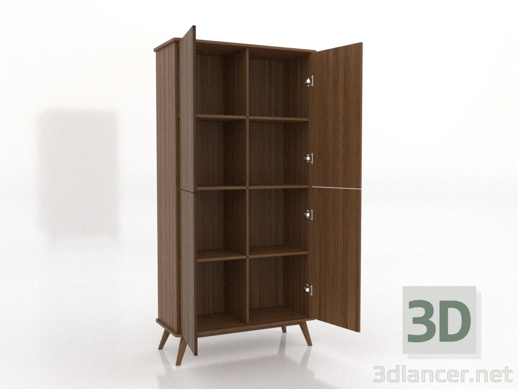 3d модель Шкаф 5 1000х450х2000 мм (открытый, светлый орех) – превью 3d модель Шкаф 5 1000х450х2000 мм (открытый, светлый орех) – превью