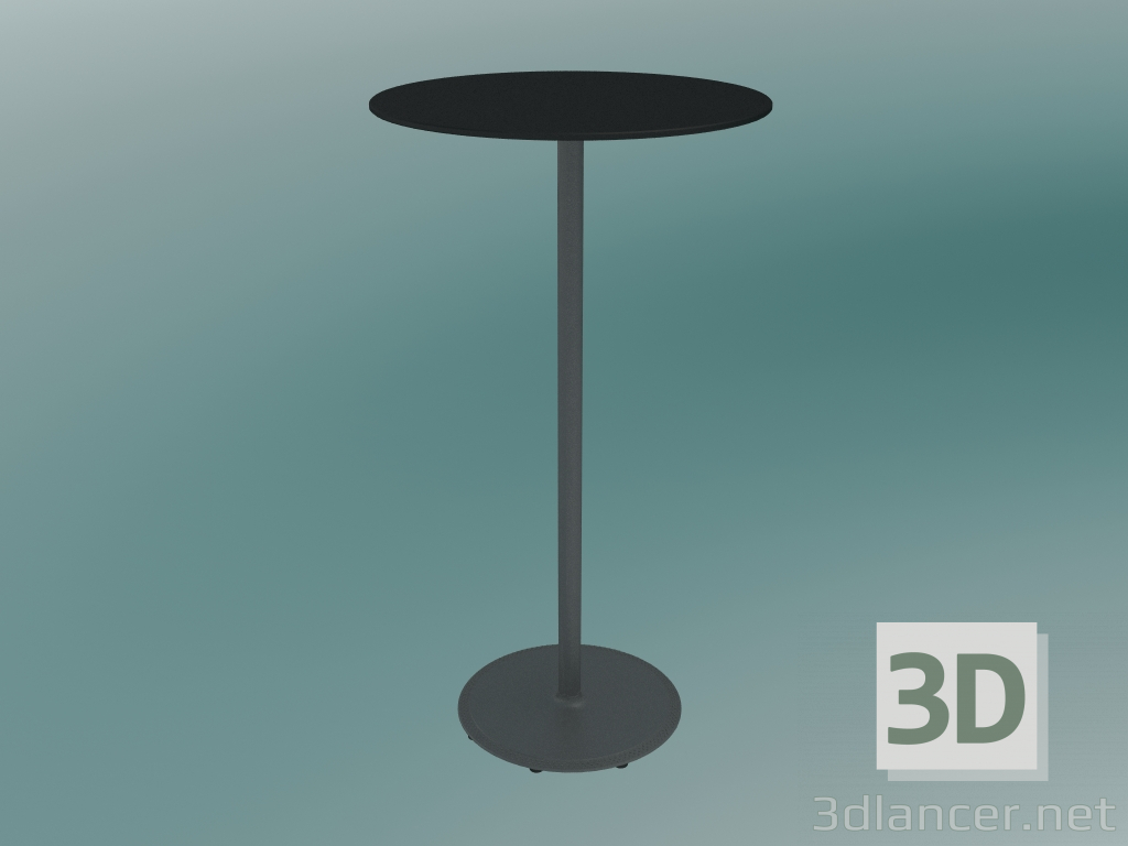 3d модель Стіл BON (9380-71 (⌀ 60cm), H 109cm, HPL black, cast iron grey aluminum) – превью