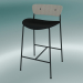 modèle 3D Tabouret de bar Pavilion (AV8, H 85cm, 48х50cm, Chêne laqué, Cuir - Soie Noire) - preview