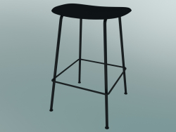 Tabouret de bar avec base en tube de fibre (H 65 cm, noir)