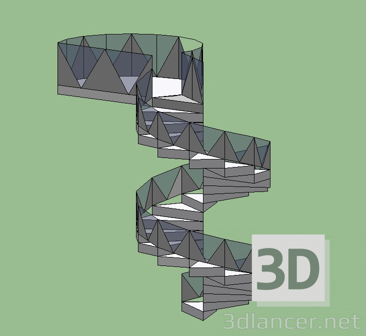 3D modeli Döner merdiven - önizleme