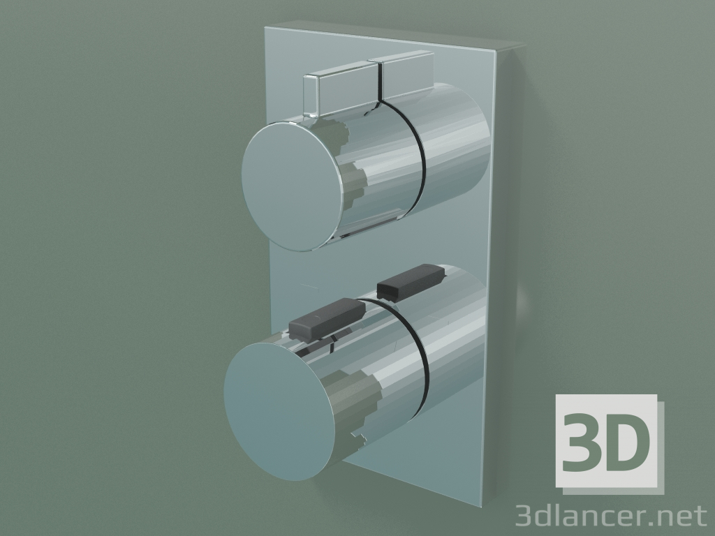 Modelo 3d Termostato de chuveiro e banheira embutido, tomada única (36 425 670-000010) - preview