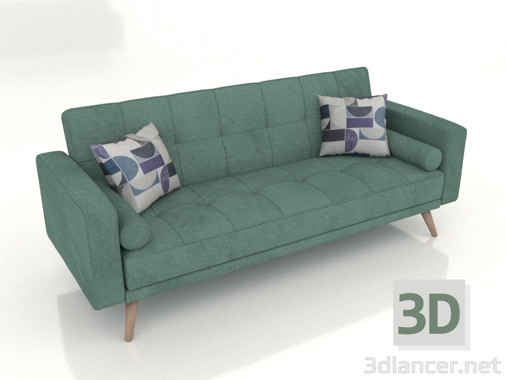 Modelo 3d Sofá cama Escandinávia (verde) - preview