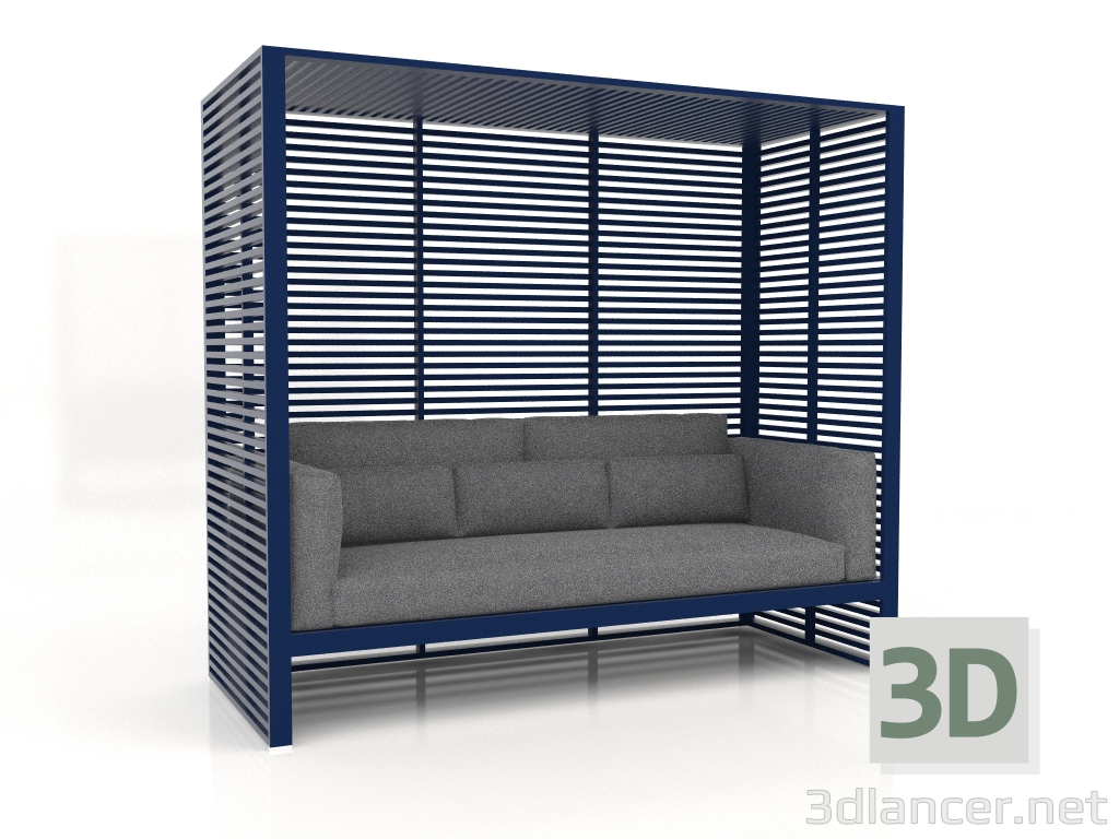 3d model Sofá Al Fresco con estructura de aluminio y respaldo alto (Azul noche) - vista previa