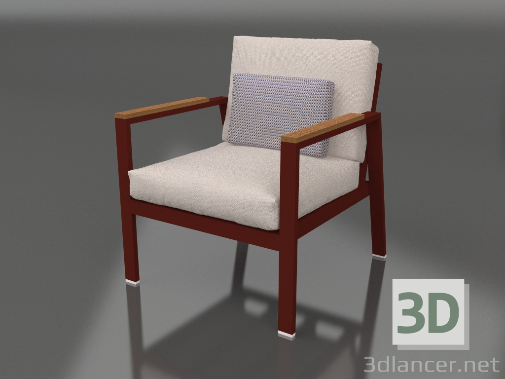 modèle 3D Fauteuil XS (Rouge vin) - preview