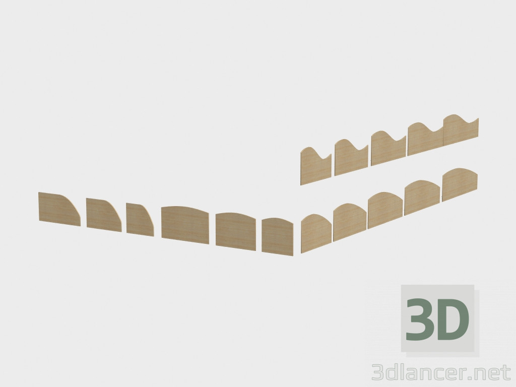 3d модель Аксессуары для столов Корсика (экраны) – превью