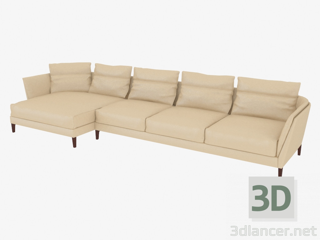 3d model Sofá de cuero - vista previa