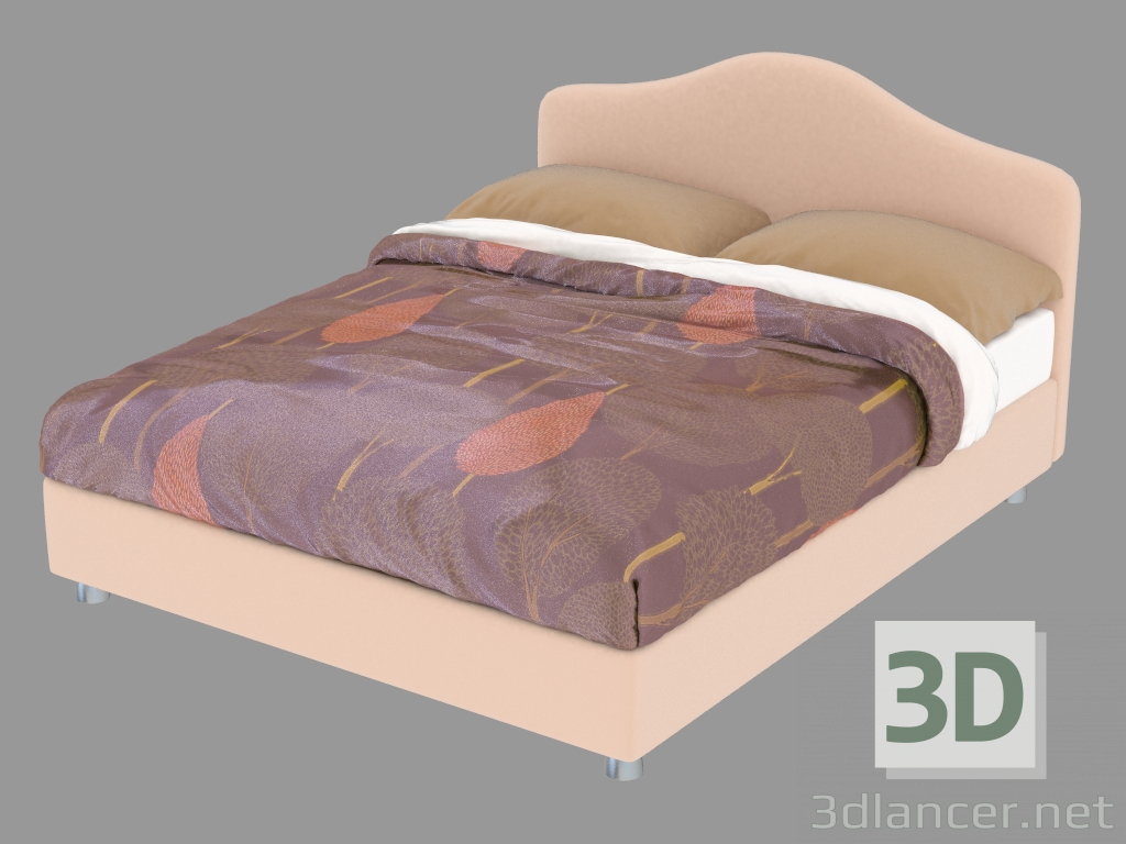 3d model Cama doble Peonia - vista previa