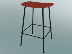 Bar stool with Fiber tube base (H 65 cm, Dusty Red, Black)