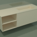 3d model Washbasin with drawer and compartment (06UC834D2, Bone C39, L 144, P 50, H 48 cm) - preview