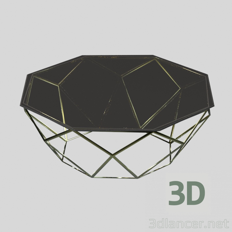 3d model Mesa de centro octogonal - vista previa