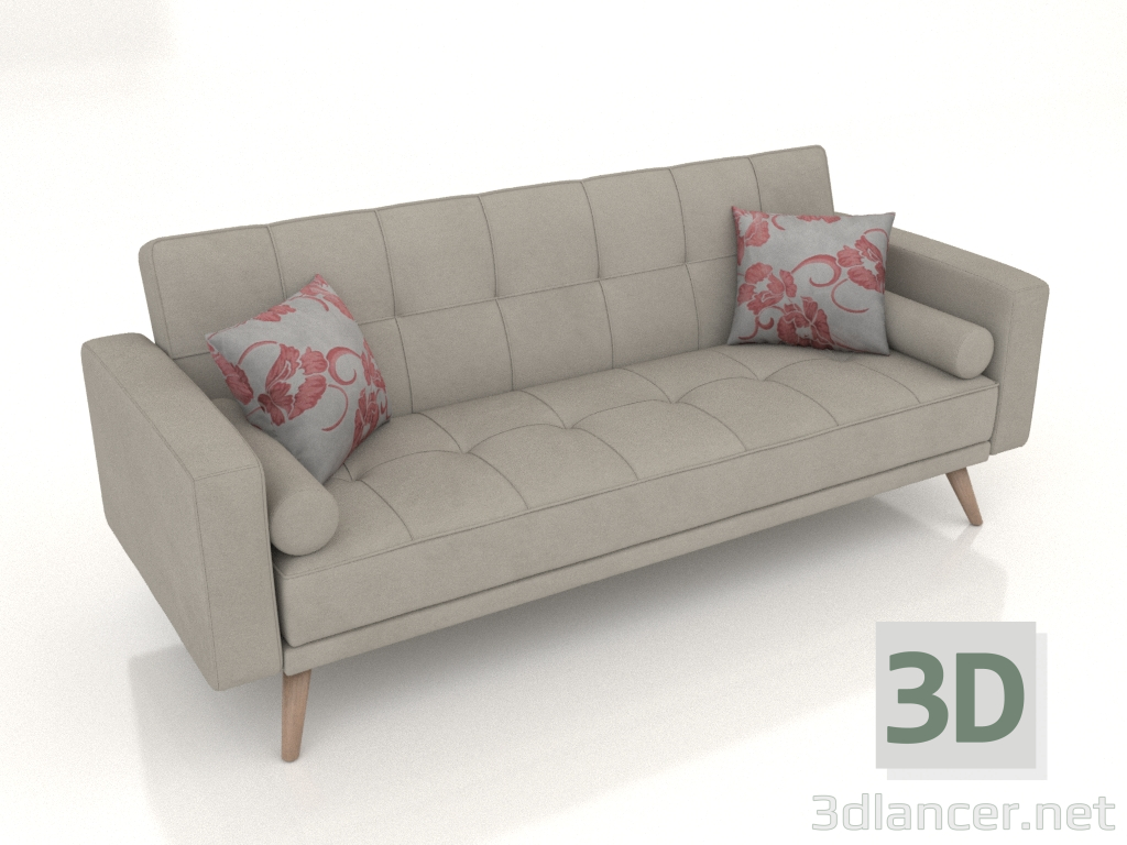 modèle 3D Canapé convertible Scandinavie (beige) - preview