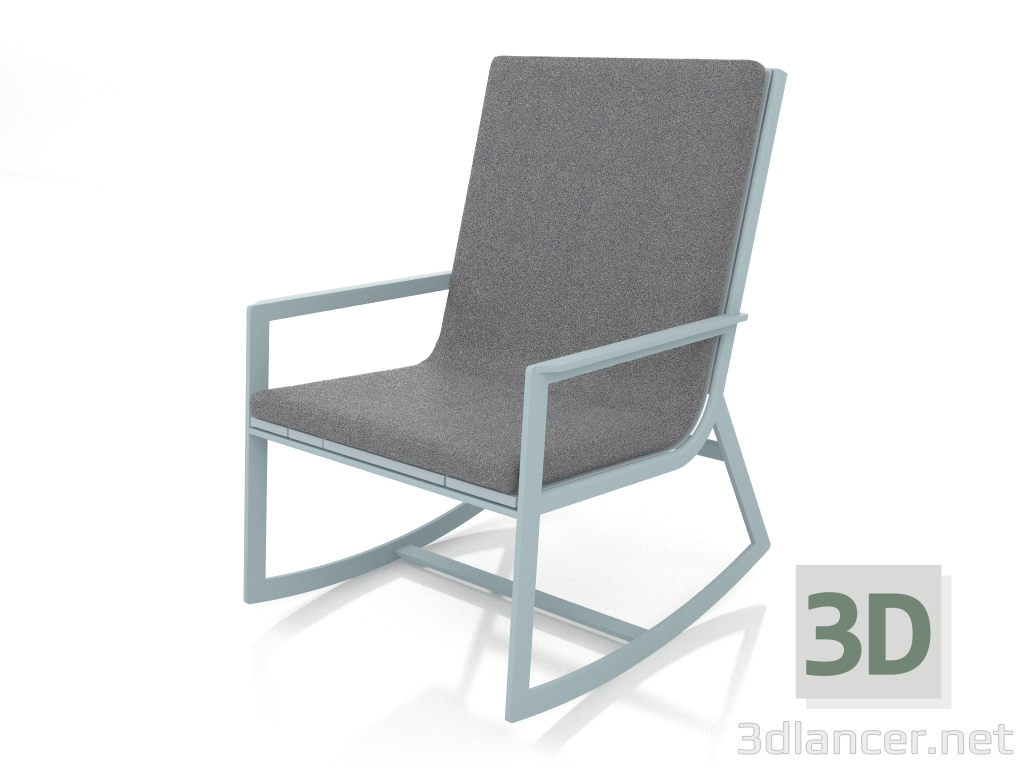 modello 3D Sedia a dondolo (Grigio blu) - anteprima