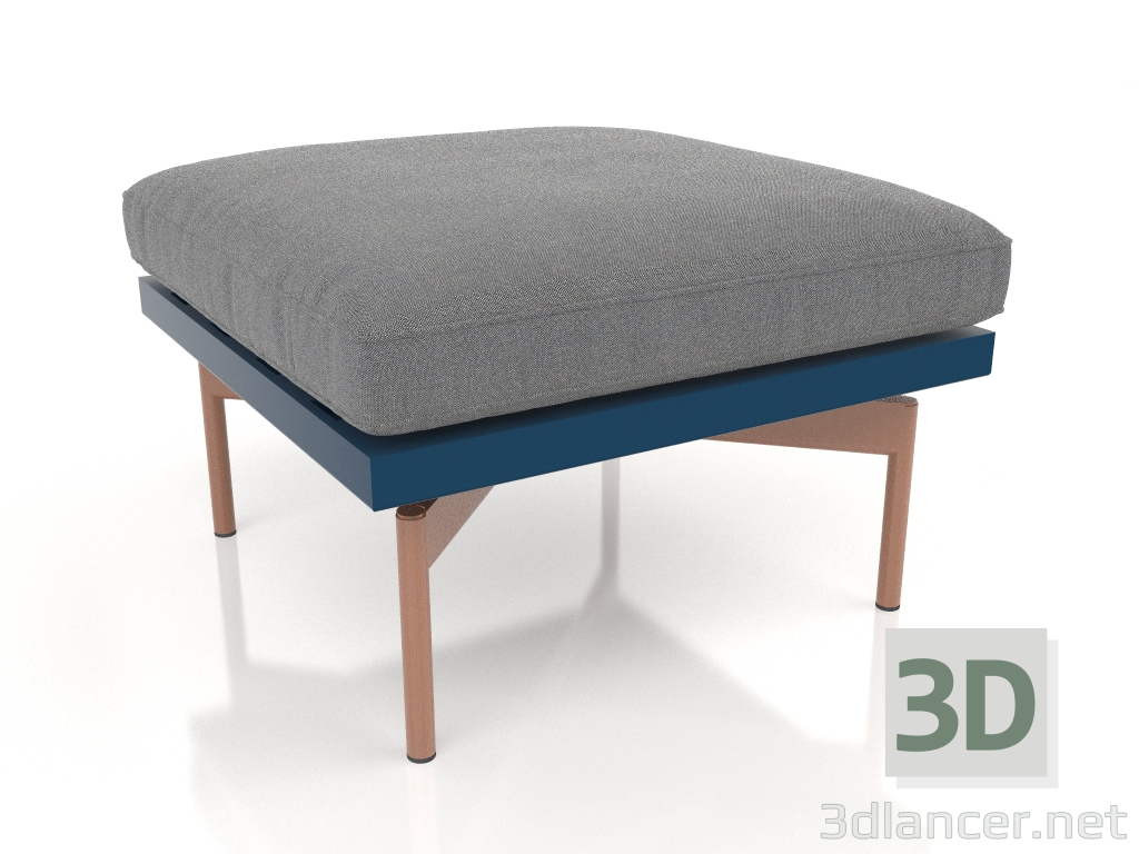 3D Modell Pouf für einen Clubsessel (Graublau) - Vorschau