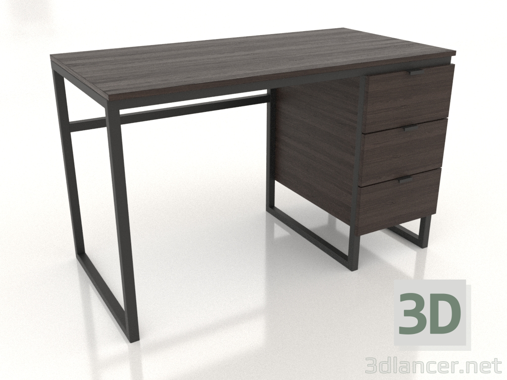 3D Modell Schreibtisch NEU 1200x600 mm (Esche Nussbaum) - Vorschau