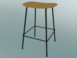 Taburete de bar con base de tubo de fibra (H 65 cm, ocre, negro)