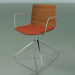 3d model Chair 0279 (swivel, with armrests, with seat cushion, LU1, teak effect) - preview