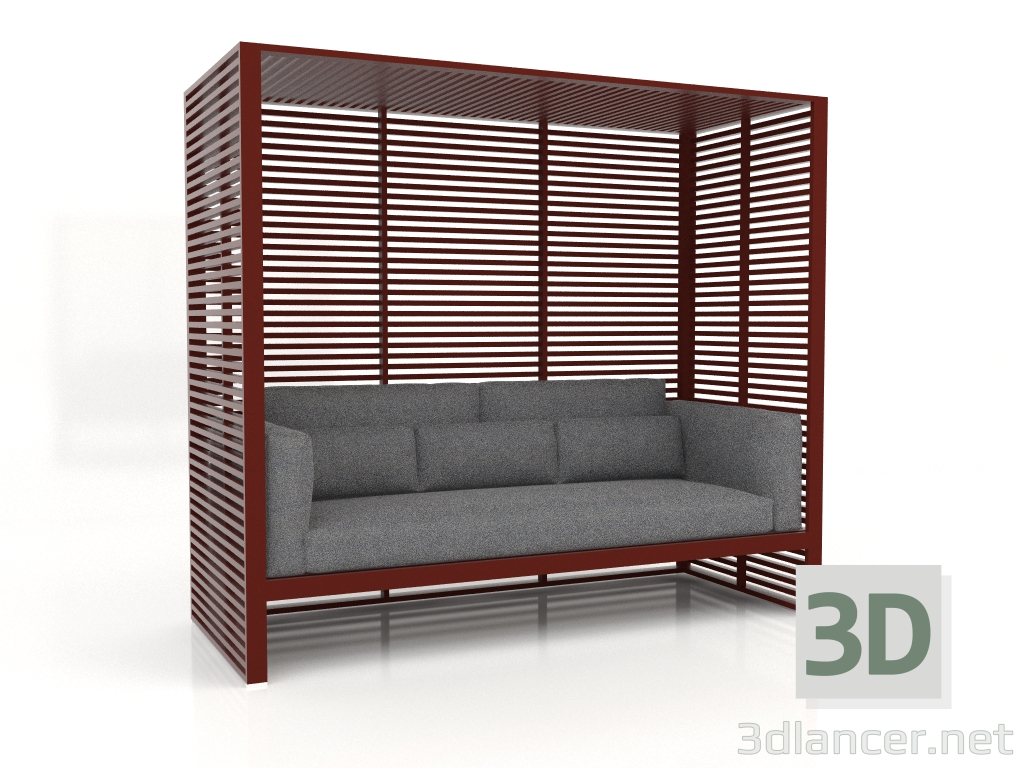 3d модель Диван Al Fresco з алюмінієвою рамою та високою спинкою (Wine red) – превью