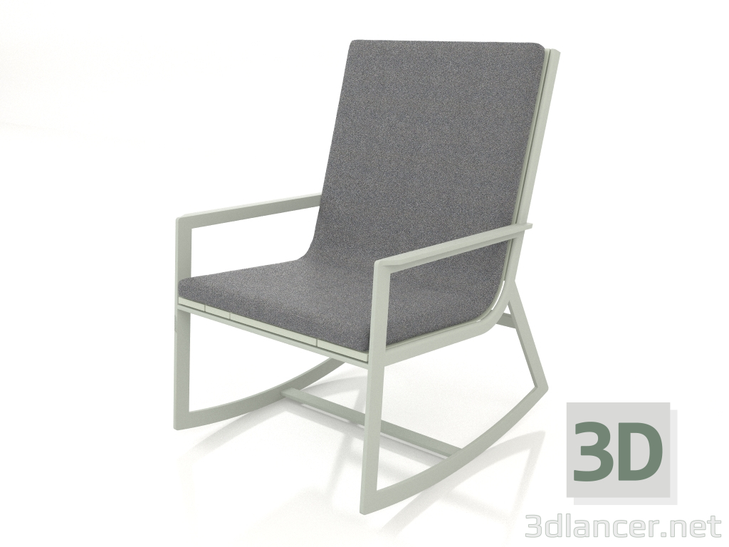 modello 3D Sedia a dondolo (Grigio cemento) - anteprima