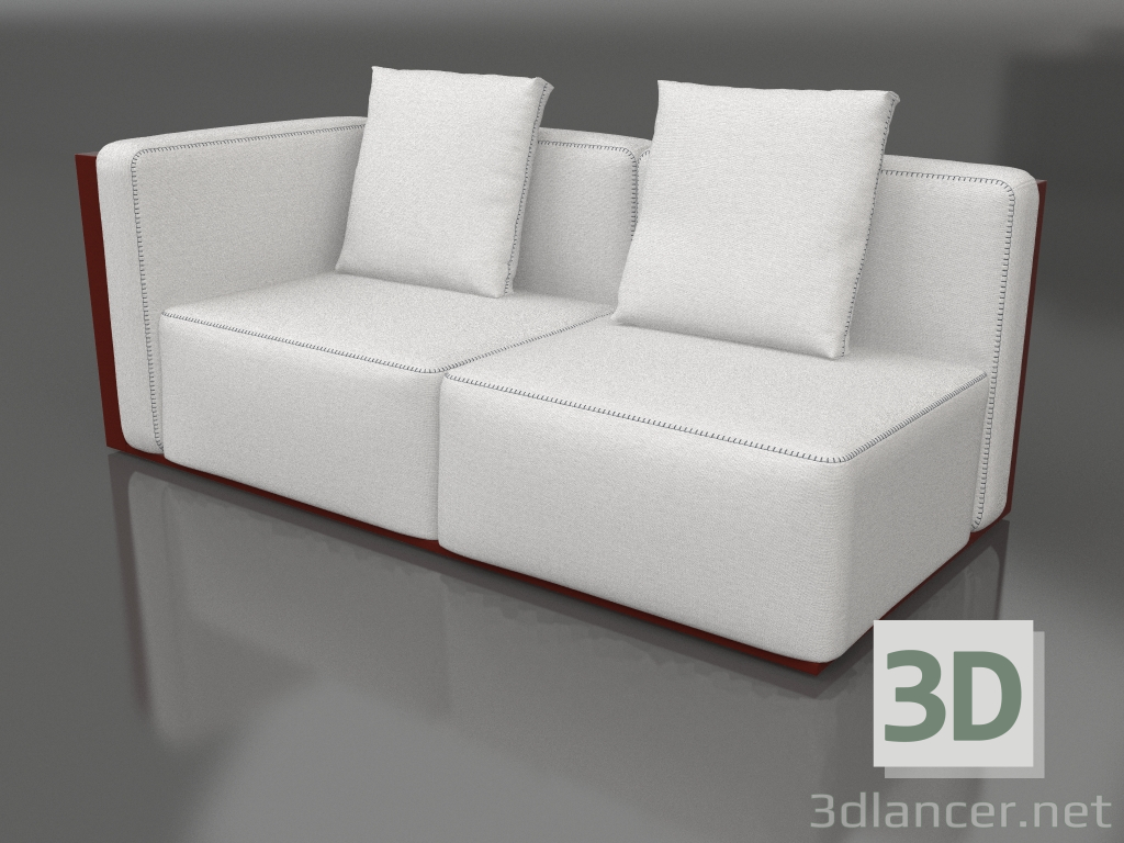 3d model Sofa module, section 1 left (Wine red) - preview