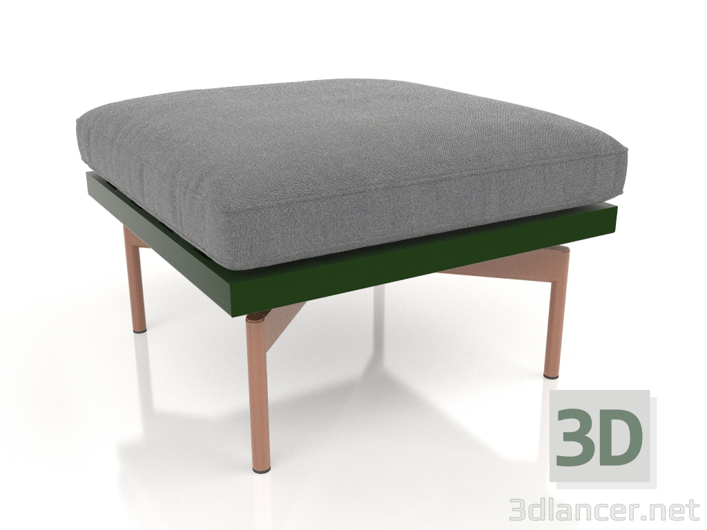 modello 3D Pouf per poltrona club (Verde bottiglia) - anteprima