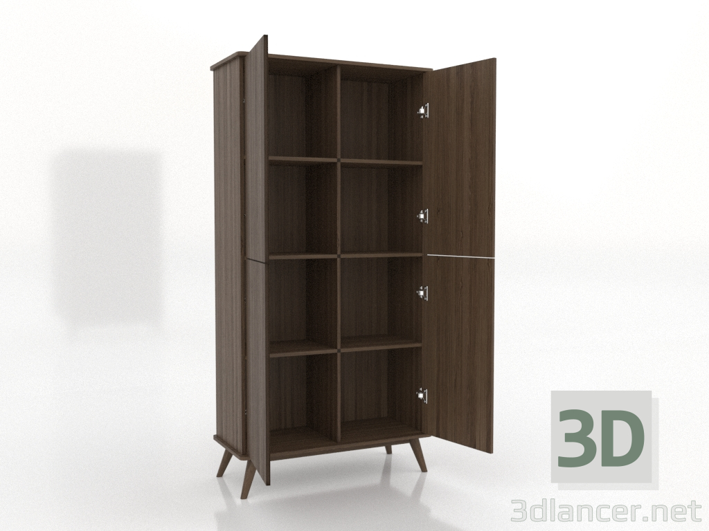 3d model Cabinet 5 1000x450x2000 mm (open, lightened ash walnut) - preview 3d model Cabinet 5 1000x450x2000 mm (open, lightened ash walnut) - preview