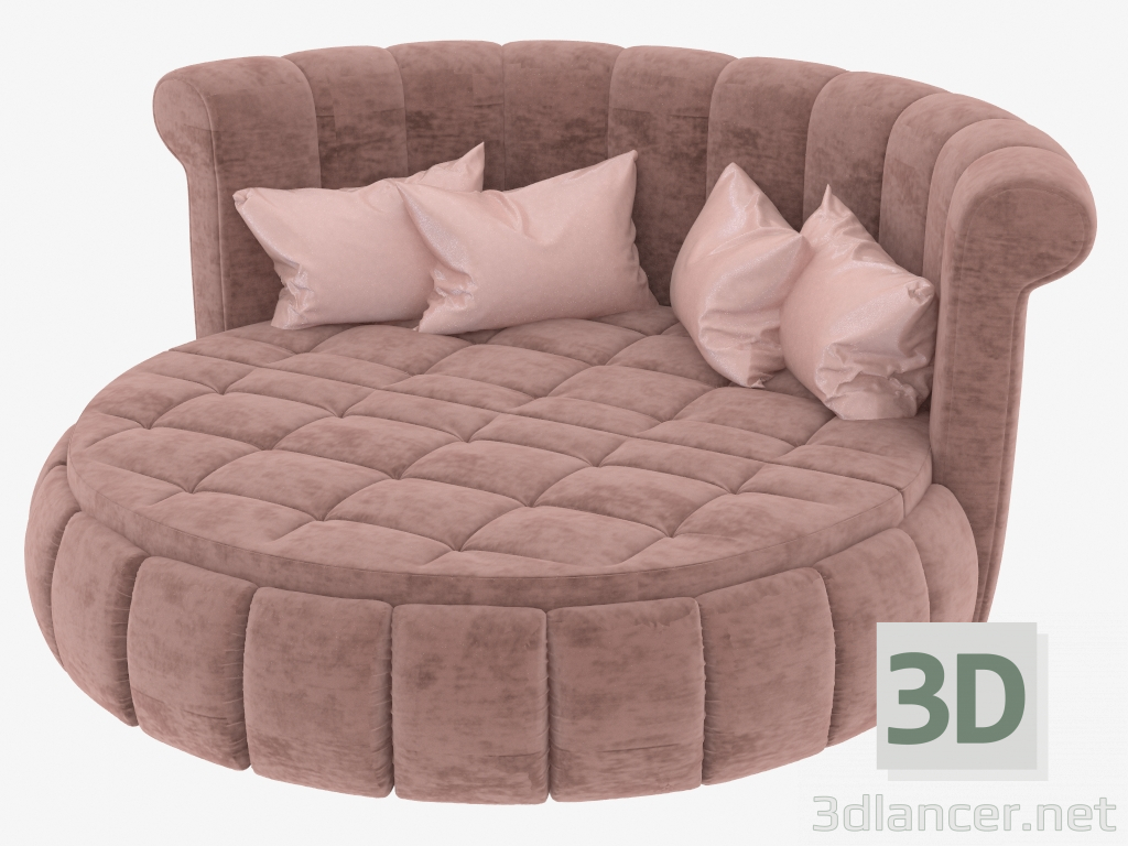 Modelo 3d Cama Alberta rodada - preview