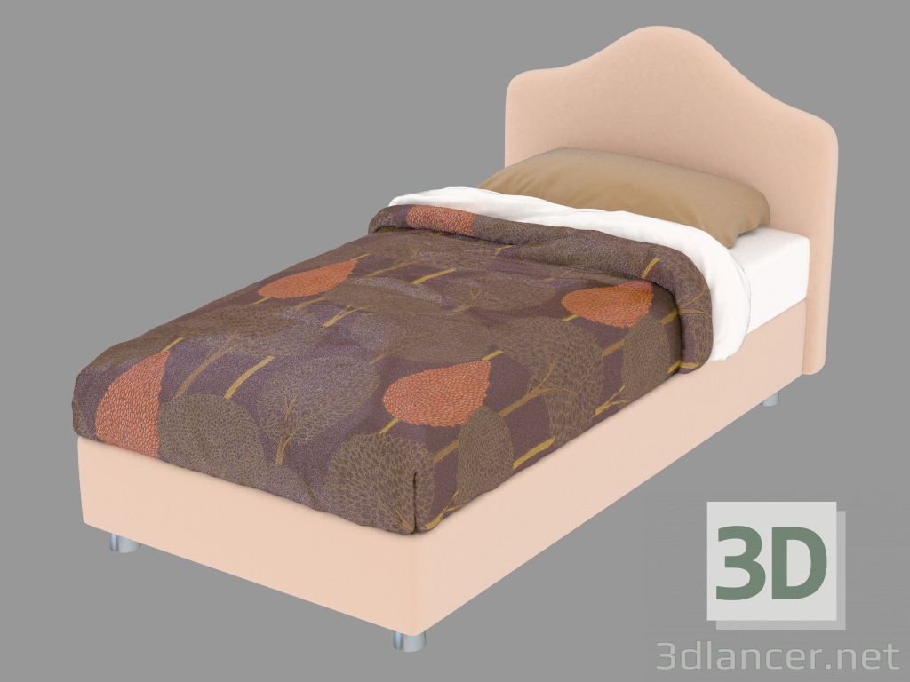 3d model Cama individual Peonia - vista previa