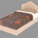 3d model Cama individual Peonia - vista previa