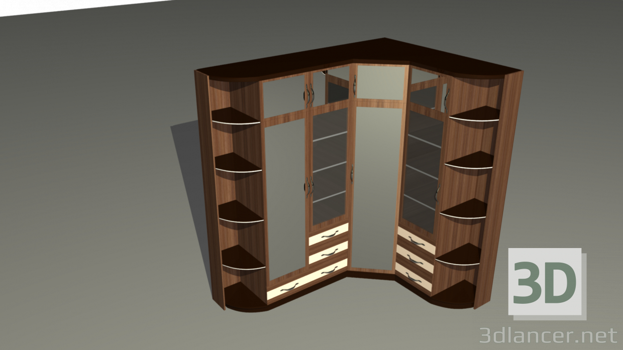 Gabinete 3D modelo Compro - render