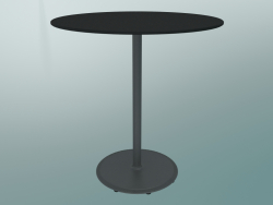 Table BON (9382-01 (⌀ 70cm), H 74cm, noir HPL, aluminium fonte grise)